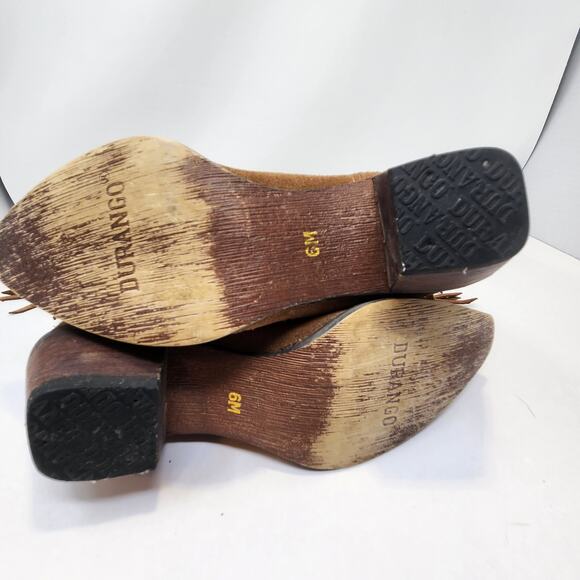 Crush by Durango Suede Brown Fringe Western Cowboy Boots Women Size 6 M Studded - Picture 9 of 9